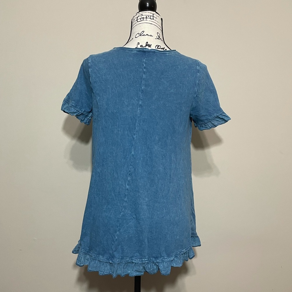 Altar’d State • Blue • Ruffle • Tee - Picture 4 of 5